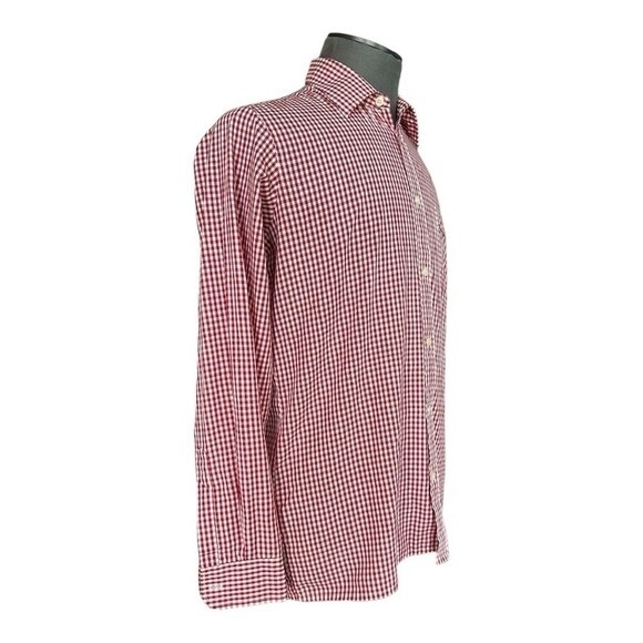 Debenhams Men's Pink Red Checked Plaid Shirt 16.5 Long Sleeve Classic Fit Vg — image 3 of 5